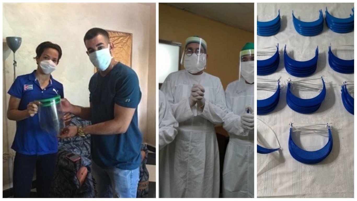 Ciclista cubana ayuda fabricando máscaras protectoras para hospitales donde se combate el coronavirus