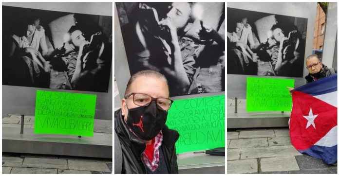 Cubanos protestan en España por exposición fotográfica que resalta las figuras de Fidel Castro y el Che Guevara