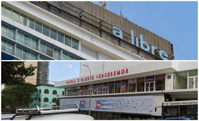 Al Hotel Habana Libre la faltan desde hace años letras en su emblemática fachada, pero ahora le sobran para consignas revolucionarias