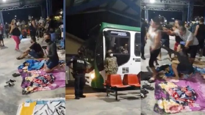 El centenar de cubano que se encontraba varado en el Aeropuerto de Surinam tras la cancelación de su vuelo a Nicaragua fue desalojado a golpes por la policía