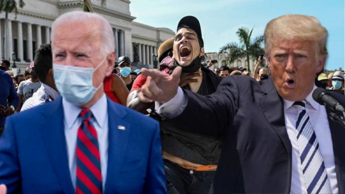 Trump reaparece para enviarle un mensaje al presidente Biden tras protestas en Cuba: 