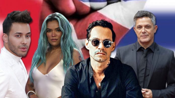 Karol G, Marc Anthony, Eros Ramazzotti, Prince Royce, Alejandro Sanz, y más artistas internacionales muestran su apoyo a los cubanos que protestan por su libertad