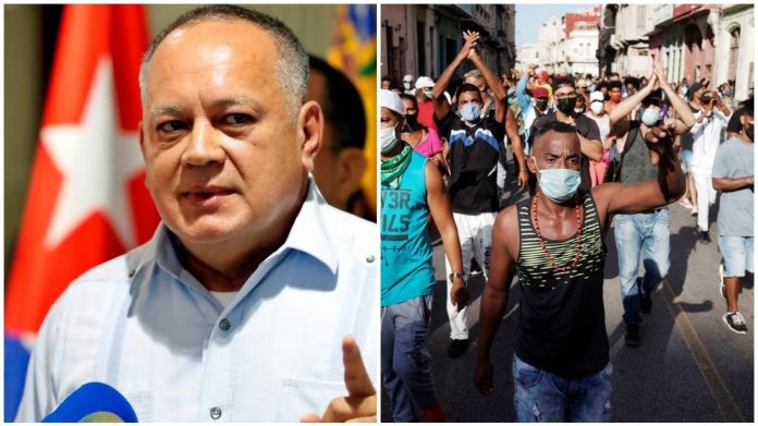 A Diosdado Cabello se le va la olla y dice que en Cuba no hubo manifestaciones sino que eran gente en la calle festejando por la Eurocopa de fútbol