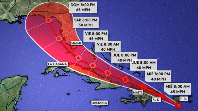 Se forma la tormenta tropical Fred, que se dejará sentir sobre la región oriental de Cuba a partir del jueves con fuertes e intensas lluvias