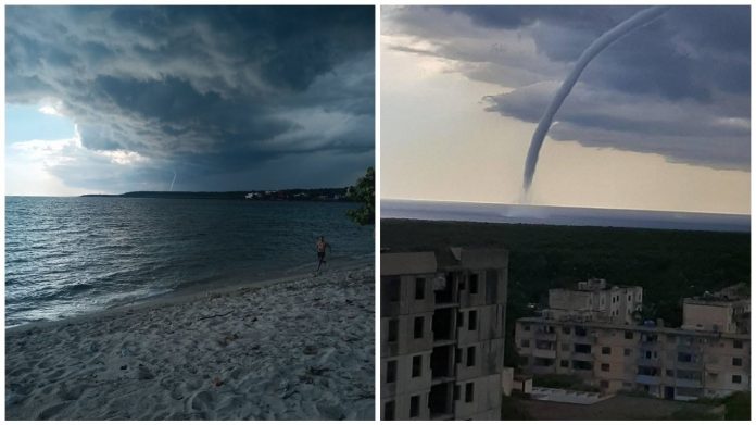 Impresionante tromba marina y un tornado de pequeña magnitud llenaron de temor en la tarde de ayer a los vecinos de la ciudad de Cienfuegos