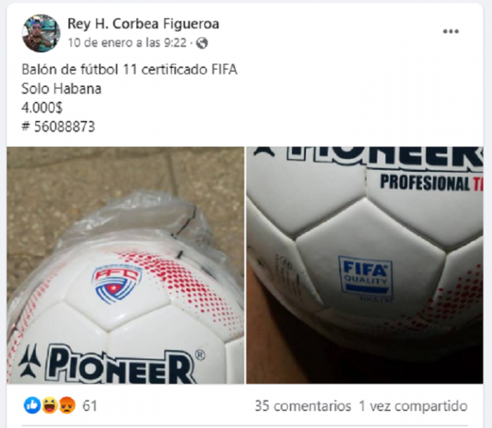 Venden en Facebook balones adquiridos por la Asociación de Fútbol de Cuba y con certificados de la FIFA
